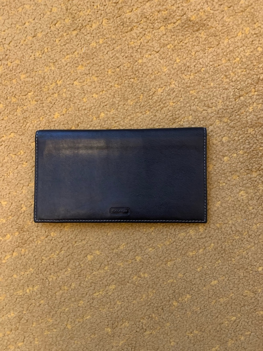 Coach black leather checkbook cover